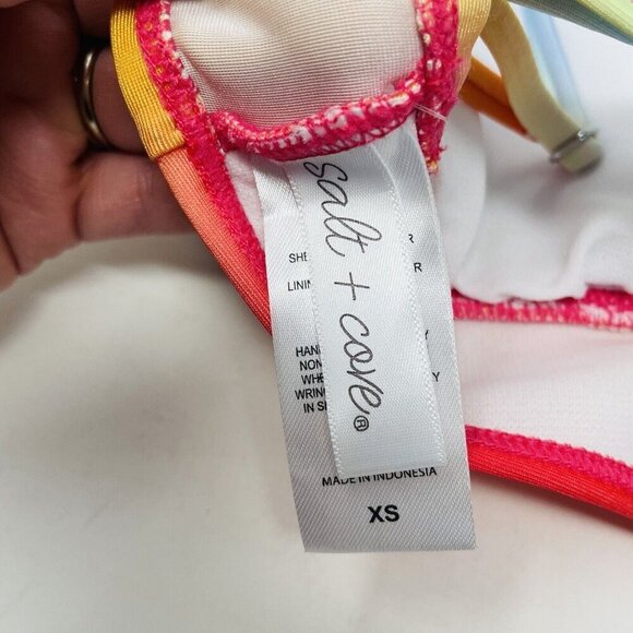 Salt & Cove Juniors Size XS Colorful Ombre Printed Front-Tab Bikini Top 1750 - Picture 8 of 9